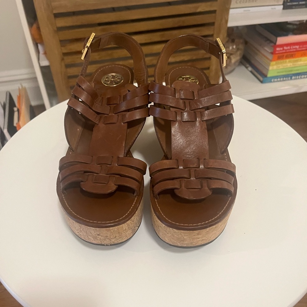 Tory Burch Cork Wedge Platform Leslie